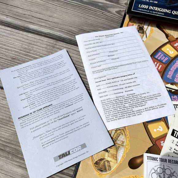 1998 Talicor Titanic Historical Society Trivia Adult Board Game Complete - Picture 4 of 14